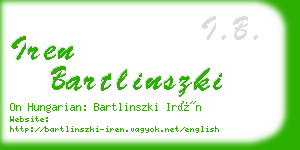 iren bartlinszki business card